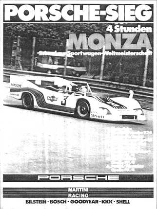 Porsche-Sieg, 4 Stunden Monza, 2. Lauf zur Sportwagen-Weltmeisterschaft