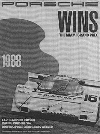 Porsche Wins the Miami Grand Prix 1988