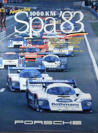 Vintage Porsche Factory Poster: 1000 km Spa '83, Porsche-Sieg