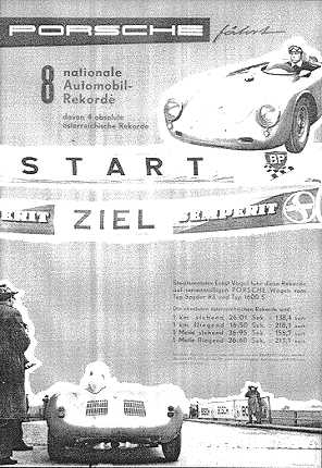 Porsche fahrt 8 internationale Automobil-Rekorde