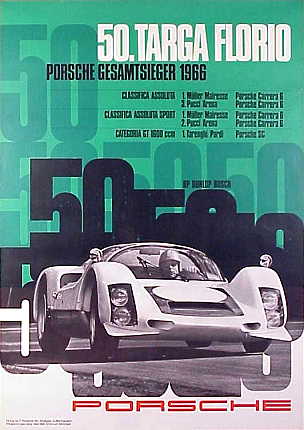 Poster: 50.Targa Florio Porsche Gesamtsieger 1966