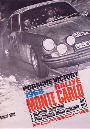 Poster: Porsche Victory 1968 - Rallye Monte Carlo
