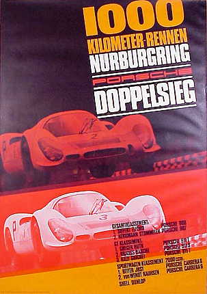 Poster: 1000 KM-Rennen Nurburgring, Porsche-Doppelsieg
