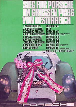 Poster: Sieg fur Porsche im Grossen Preis von Osterreich