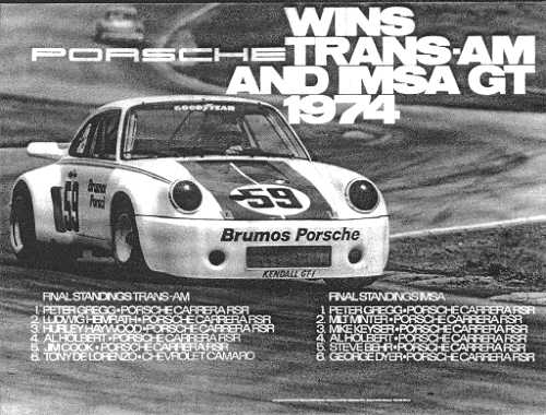 Porsche wins Trans-Am and IMSA GT 1974