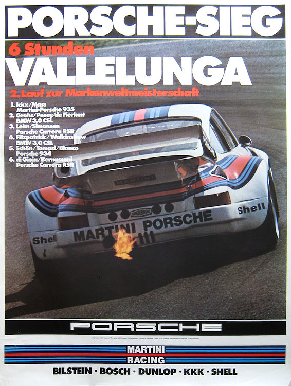 Porsche-Sieg, 6 Stunden Vallelunga, 2. Lauf zur Markenweltmeisterschaft