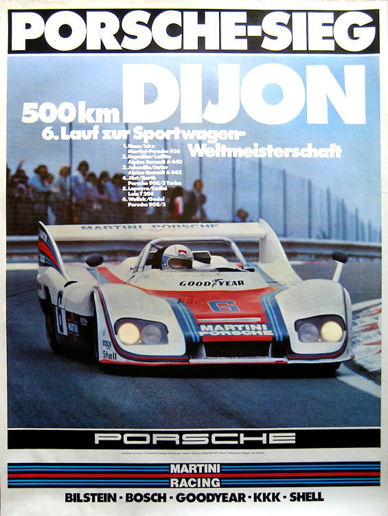 Porsche-Sieg, 500 km Dijon, 6. Lauf zur Sport-Wagen Marken-Weltmeisterschaft 1976