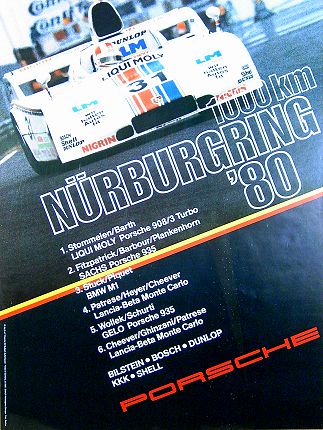 Poster: 1000 km Nurburgring '80