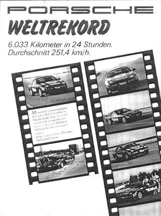 Poster: Porsche Weltrekord, 6,033 Kilometer 1n 24 Stunden