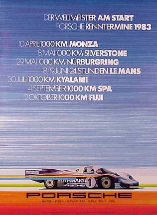 Der Weltmeister am Start Porsche Renntermine 1983