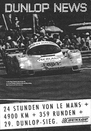 Dunlop News, 24 Stunden von Le Mans + 4900 km + 359 Runden + 29. Dunlop-Sieg