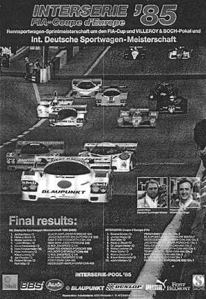 Poster: Interserie, FIA Coupe d'Europe '85