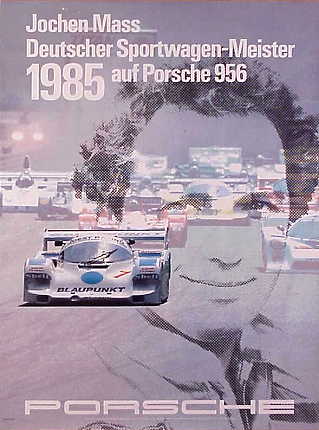 Poster: Jochen Mass - Deutscher Sportwagenmeister auf Porsche 956