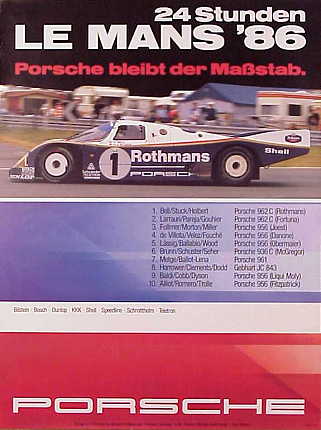 24 Stunden Le Mans '86, Porsche bleibt der Masstab