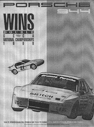 Porsche 944 wins Double SCCA National Championships 1988