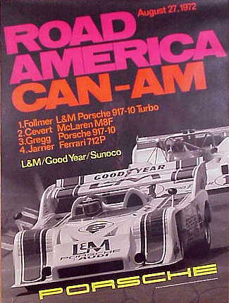 Vintage Porsche Factory Poster Road America Can-Am