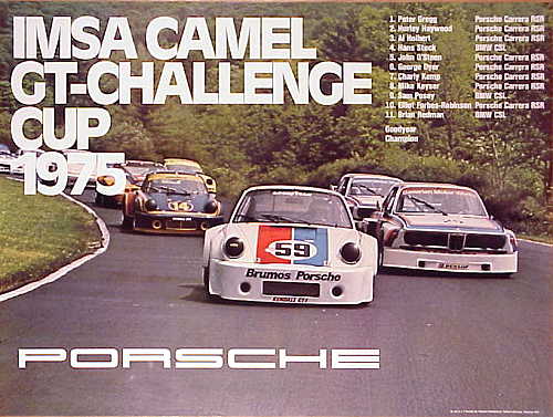 Vintage Porsche Factory Poster IMSA Camel GT-Challenge Cup 1975