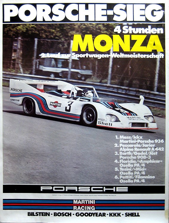 Porsche-Sieg, 4 Stunden Monza 1976