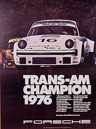Vintage Porsche Factory Poster Trans-Am Champion 1976