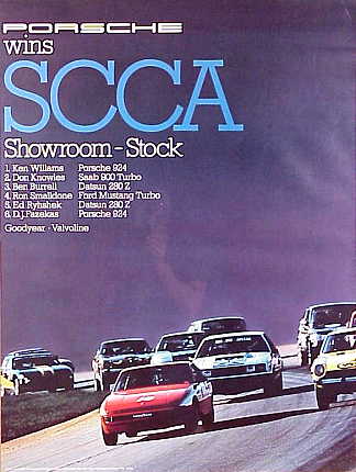 Vintage Porsche Factory Poster Porsche wins SCCA Showroom-Stock 1980