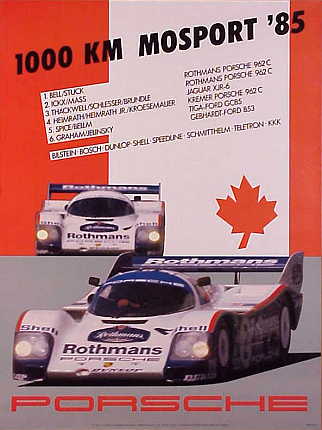 Vintage Porsche Factory Poster: 1000 km Mosport 1989