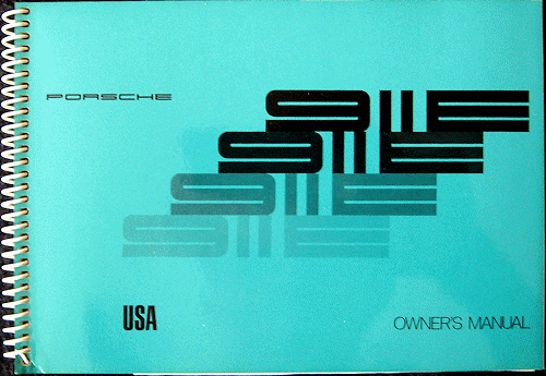 Porsche 911E Owner's Manual - Edition 72